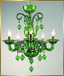 Murano Chandeliers Model: MD6008-5-GREEN